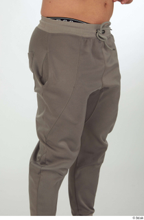 Joel dressed grey jogger pants sports thigh 0008.jpg